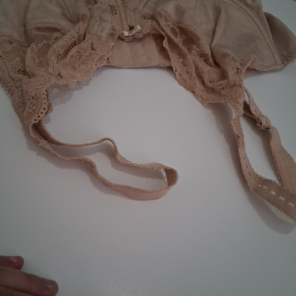 DELIMIRA 44DD Unpadded Wired Lace Nude BRA Size 44E - Picture 5 of 13